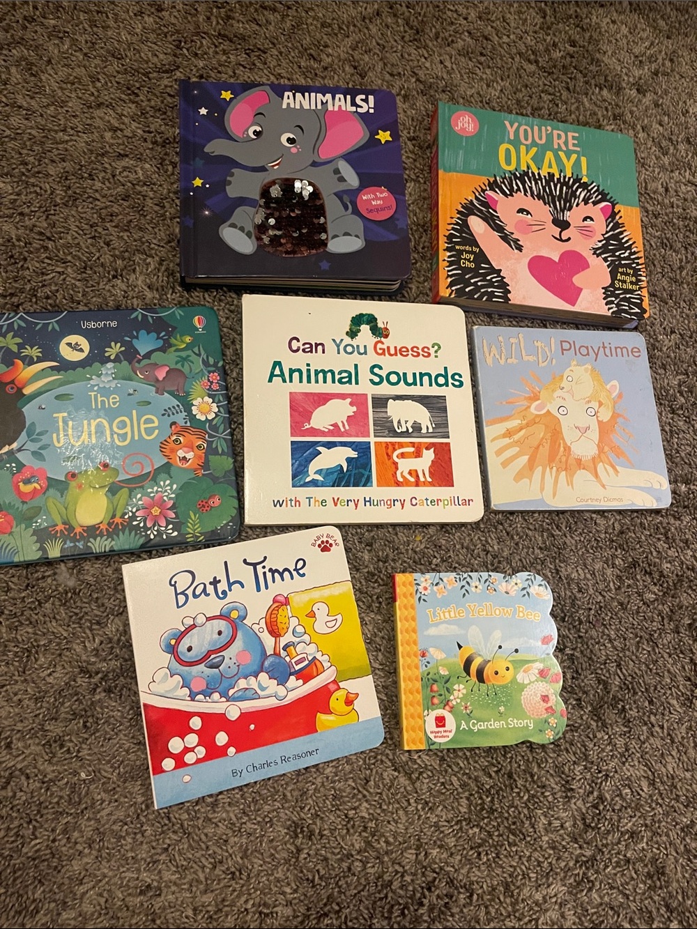 Set of 8 Colorful Baby Board Books - Animal & Playtime Themes